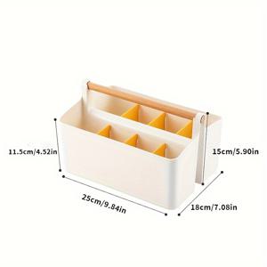 TEMU 아트용품, 공예, 색연필, 메이크업 데스크를 위한 조절 가능한 구획이 있는 휴대용 큰 플라스틱 캐디|캐디백