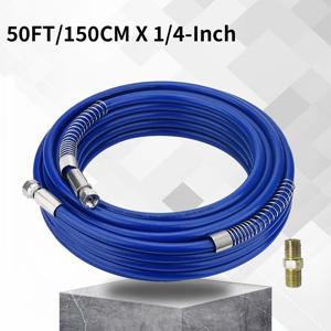 TEMU 1pc 50 Ft. X 1/4 In. 에어리스 페인트 스프레이 호스, 고압 유니버설 페인트 스프레이어 유연한 섬유 튜브, 3300 PSI, 에어리스 페인트 스프레이어 건에 적합, 1/4 