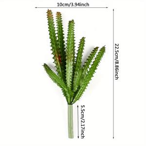 TEMU 매력적인 미니 선인장 기둥 - 현실적인 인조 다육 식물, 내구성 있는 플라스틱, 집 & 사무실 장식에 완벽