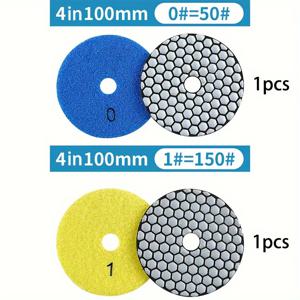 TEMU 【인기 선택】 2개 4인치 워터 그라인딩 패드, 소프트 스톤 리퍼브싱 및 대리석 폴리싱 조각, 타일용 유연한 습식 & 건식 폴리싱 패드