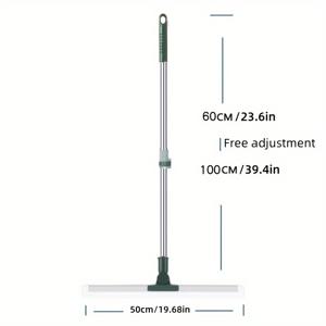 TEMU 1PC 다기능 실리콘 매직 빗자루 - 욕실, 샤워실, 유리, 거울 및 바닥 청소를 위한 19.68인치 넓은 스퀴지 - 먼지, 물, 애완동물 털 제거를 위한 조절 가능한 길이의 가정용 스퀴지 도구 - 거실, 침실, 화장실, 벽, 바닥 청소