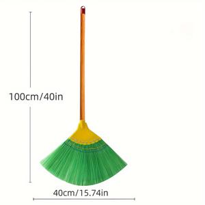 TEMU 【인기 선택】1개 내구성 있는 다용도 빗자루 - 플라스틱 손잡이, 단단한 바닥, 벽, 야외 공간에 적합, 빠른 배송, 학교용