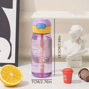 TEMU 1pc 480ml/600ml 간단한 플라스틱 투명한 물컵, 16oz/20.3oz 휴대용 누수 방지 방수병, 야외 캠핑, 여행, 운전에 적합합니다