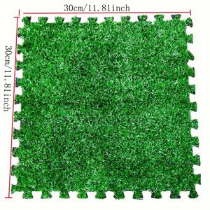 TEMU 야외 공간을 위한 인터락킹 인공 잔디 타일 - 파티오, 발코니 및 뒷마당에 완벽 | 11.8