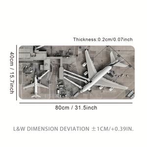 TEMU 항공기 공항 디자인이 적용된 확장형 게임 마우스 패드 - 정밀 잠금 가장자리, 세척 가능 및 미끄럼 방지 표면이 있는 대형 두꺼운 고무 책상 매트 - 컴퓨터, e스포츠용 - 이상적인 선물