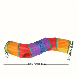 TEMU 고양이를 위한 접이식 패브릭 인터랙티브 미로 - 다중 터널 포함 - 재밌는 반려묘 운동 및 실내 고양이를 위한 은신처 놀이터