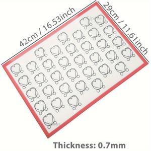 TEMU 크리스마스, 할로윈, 이스터, 하누카, 추수감사절을 위한 하트 패턴 실리콘 베이킹 매트 - 눌어붙지 않는, 재사용 가능한, 내열성 주방 액세서리입니다.