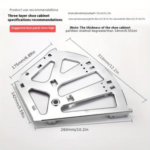 TEMU 공간 절약형 3단 메탈 플립 힌지 신발 & 부츠 정리대, 내구성 있는 광택 스테인리스 스틸, 옷장, 침실, 기숙사용 쉬운 설치 - 스탠드만, 견고한 브래킷, 캐비닛 미포함