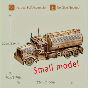 TEMU 나무 오일 탱커 트럭 3D 퍼즐 모델 키트, 성인용 DIY 조립 장난감, 창의적인 책상 장식, 가정 장식, 크리스마스, 부활절, 추수감사절, 데이, 졸업 선물에 이상적 - 전기 없음