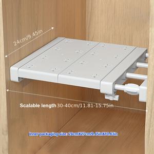 TEMU 조절 가능한 확장 장력 선반 - 벽걸이 수납 랙, 옷장 & 옷장 정리용, 내구성 있는 플라스틱, 옷걸이 랙