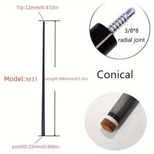 TEMU 카본 파이버 풀 큐 샤프트, 폼 충전, 3/8*8 레디얼 조인트, 당구 액세서리 크리스마스 선물