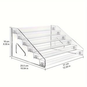 TEMU 아크릴 네일 폴리시 정리대, 긴장 장치 디스플레이 스탠드, 다층 화장품 보관함 - 내구성 있는 플라스틱 사다리 선반