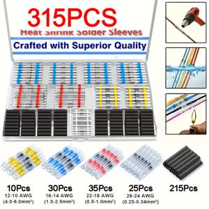 TEMU SYQUILARIS 915/615/315개 열수축 솔더 슬리브, 구리 접촉 용접 커넥터, 자동차, 해양, 트럭 배선 수리용 비전기 열수축 절연 와이어 조인트
