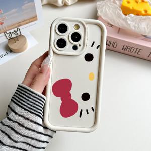 TEMU KT 고양이 디자인 블랙 앤 화이트 소프트 TPU 소재, 충격 방지 및 미끄럼 방지 보호 아이폰 X/XR/6/7Plus/8/11Pro/11ProMax/12/12Pro/13/13Pro/14/14pro/14Plus/14ProMax/15/15Pro/15Plus/16Pro/16Plus용 케이스