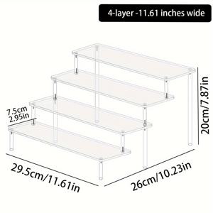 TEMU 아크릴 디스플레이 스탠드 - 향수, 쥬얼리 & 화장품을 위한 다기능 계단식 정리함, 투명한 공예품 쇼케이스, 쉬운 조립, 다층 옵션, 가정 및 사무실 사용을 위한 내구성 - 1개