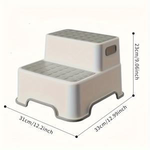 TEMU 2단계 미끄럼 방지 욕실 사다리 - 변기 훈련 및 싱크대에 완벽, 내구성 있는 플라스틱 계단 스툴, 욕실 및 거실용, 설치가 쉬움, 칫솔질 및 높은 물건에 도달하기 위한 다용도 의자, 화장실 장식 및 액세서리