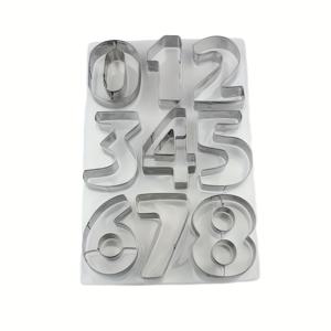 TEMU Stainless Steel Number Cookie Cutters Set of 9, Large Numerical Biscuit Cutters for Baking, Kitchen Tools for Birthday & Anniversary Number Shaping, Ideal for Crafting with Clay