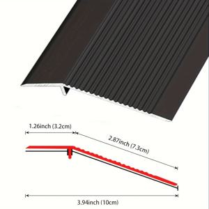 TEMU 문간, 문턱, 경사로, 타일 및 라미네이트 판자를 위한 알루미늄 바닥 전환 트림 - 1개, 조절 가능한 높이 0.3~1.6인치, 타일 대 타일, 타일 대 목재, 목재 대 카펫 문간 전환 스트립 바