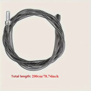 TEMU 1개 금속 1.5m 전기 드릴 파이프 클리너, 유연한 변기 막힘 제거제, 주방 및 욕실 하수도 막힘 제거제, 머리카락 및 쓰레기 배수구 청소 도구