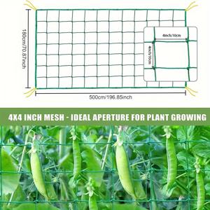 TEMU 헤비듀티 정원 트렐리스 네트 - 1개, 오이 & 토마토와 같은 등반 식물에 이상적, 4x4인치 사각형의 내구성 있는 나일론 메쉬, 과일, 채소, 포도, 콩에 완벽
