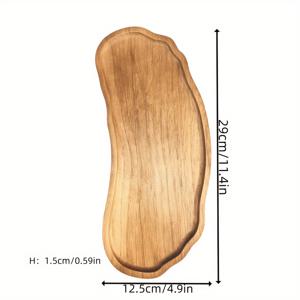 TEMU 1개의 소박한 나무 서빙 트레이, 반원형 모양, 다목적 아라비아 검 트레이, 아침 식사, 디저트, 빵 및 간식, 크리스마스 및 추수감사절 테이블 장식에 완벽, 심플한 나무 티 트레이, 간식 및 과일 그릇
