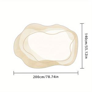 TEMU 고급스러운 인조 캐시미어 크림색 불규칙한 모양의 에어리어 매트 - 플러시, 미끄럼 방지 & 세탁 가능 | 거실, 침실, 현관에 완벽 | 부드럽고 내구성이 뛰어나며 자연스러운 우아함, 거실용 러그