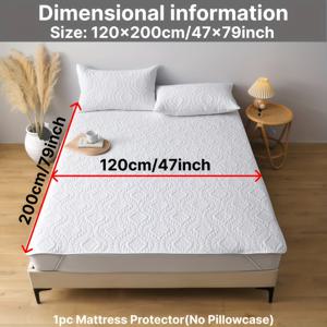 TEMU 1개 방수 매트리스 보호대, 부드럽고 통기성 좋은 무소음 매트리스 커버, 세탁기 사용 가능, 쉽게 탈착 가능한 탄성 밴드 포함 매트리스 패드 (베개 커버 및 베개 코어 미포함)|매트리스커버