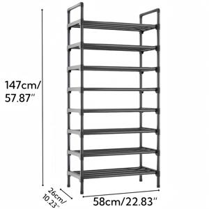 TEMU 금속과 플라스틱으로 만든 8단 신발장, 다기능 바닥에 세우는 수납 상자, 공간 절약형 다층 선반, 기숙사, 가정용 및 현관 입구 수납에 적합, 조립이 간편 - 홈 데코, 크리스마스 선물, 생일 선물, 고급스러운 선물