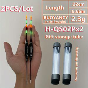 TEMU 2-팩 LED 낚시 찌, 고가시성 나노 드리프트 밥버, 비재충전 폼 스피닝 기술 찌, 야간 낚시, 바다 보트 낚시 장비