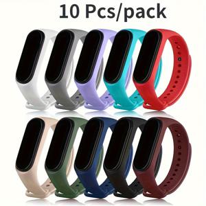 TEMU Xiaomi Band 용 10 Pcs 스트랩 7 6 5 4 3 Mi Band 용 실리콘 팔찌, Xiaomi Watch 용 좋은 찾고 내구성 밴드