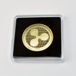 TEMU 【인기 선택】1개 UBUY XRP 코인 수집품 - 골드 & 실버 리플 메탈 기념 토큰, 투명 아크릴 디스플레이 케이스 & 벨벳 안감, 암호화폐 애호가를 위한 이상적인 선물