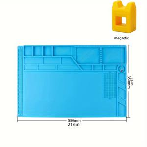 TEMU 필수 모바일 폰 및 컴퓨터 수리 도구 키트: 내열성, 정전기 방지 작업대 매트와 자석 나사 위치 지정 - 고온 실리콘 패드
