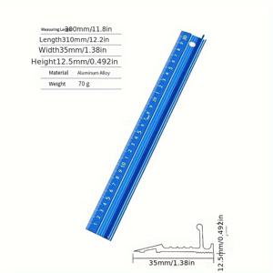 TEMU 알루미늄 합금 안티 슬립 레이저 교정 눈금자 절단 그리기 도구 학교 사무용품 목공 스트레이트 스케일 눈금자