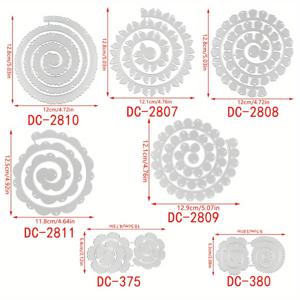 TEMU 7개 3D 금속 커팅 다이 어머니의 날과 아버지의 날 DIY 스크랩북 앨범 공예 장식 엠보싱 종이 카드 만들기 대형 나선형 롤드 꽃, 축제 축하 카드 이드 알-아드하 무바라크