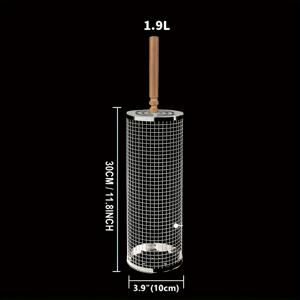 TEMU 1개, 업그레이드된 탈착식 나무 손잡이가 있는 중첩 그릴 바스켓, 304 스테인리스 스틸, 야채 새우를 위한 롤링 그릴링 튜브 메쉬 액세서리, 남성 아빠 남편을 위한 선물, 야외 BBQ 캠핑 피크닉