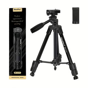 TEMU Neewer NP-3170 41인치/105cm 알루미늄 합금 카메라 삼각대는 조절 가능한 높이, 360° 회전 핸들, 버블 레벨, 무게 걸이 후크 및 DSLR 카메라 및 스마트폰용 안정적인 고무 다리를 갖추고 있습니다.