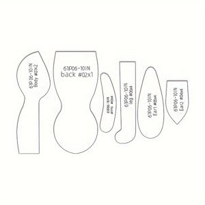 TEMU 6개 아크릴 토끼 인형 만들기 몰드 세트, DIY 퀼팅 템플릿, 수공예 재봉 도구, 축제 생일 장식 선물, 인형 만들기 용품