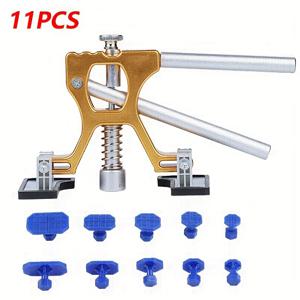 TEMU 자동차 덴트 수리 도구 신형 골든 메탈 풀러 10개 스페이서 포함, 페인트 없는 작은 덴트 제거, 소형 및 중형 자동차용