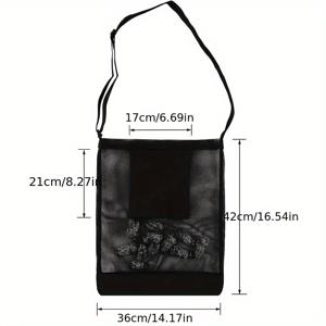 TEMU 1개 내구성 있는 폴리에스터 버섯 따기 가방 손잡이 포함, 야외 과수원 수확 토트백, 손세탁 가능, 검정색, 과일 정원용