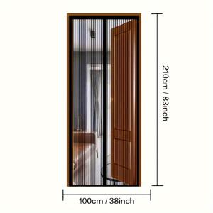 TEMU 마법 테이프가 있는 모기 방지 도어 커튼 1개, 자석이 있는 여름 두꺼운 메쉬 도어 스크린, 드릴링이 필요하지 않습니다.