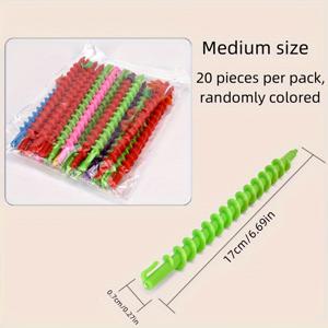 TEMU 20개 컬링 봉, 랜덤 컬러 조합, 수동 헤어 롤러 세트, 웨이브 펌용 나선형 봉, 홈 헤어 스타일링 도구, 남녀 공용 성인, 일반 모발 유형