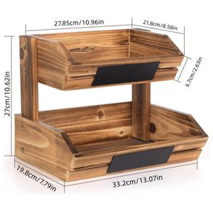 TEMU 1 개 2 층 빈티지 보관 바구니, 나무 보관 랙, 사무실 거실 침실 학교, 주최자 용품, 홈 장식 책상 보관 조직을위한 데스크탑 다기능 보관 홀더