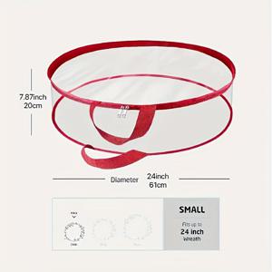 TEMU 【인기 선택】 지퍼 & 튼튼한 손잡이가 있는 내구성 있는 PVC 크리스마스 화환 보관 가방 1개 - 투명, 해충 방지 라운드 정리함, 축제 휴일 장식용, 가정 및 차고 정리에 이상적 (24인치 & 30인치 사이즈), 크리스마스 가방