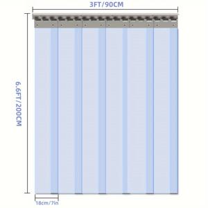 TEMU 【인기 선택】 6개 36인치 폭 PVC 스트립 도어 커튼 키트 냉동고 문 커튼 부드러운 방수 허리케인 셔터 게이트 쿨러 창고 차고 산업용 (심플 스타일)