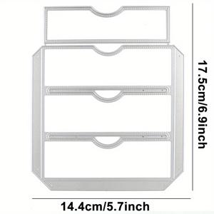 TEMU 자수된 슬롯 포켓 다이 컷 세트 커팅 다이. DIY 스크랩북 앨범, 카드 제작, 장식, 종이 공예용 금속 다이 컷 나이프 몰드입니다.