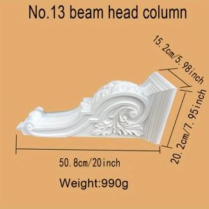 TEMU 1개 유럽 스타일 PU 폴리우레탄 모조 석고 빔 헤드 컬럼 로마식 컬럼 고밀도 폼 아치 아치 모양 둥근 문 개방 장식 꽃 안티크 조각 코끼리 코 장식 재료