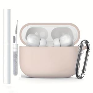 TEMU 애플 무선 헤드폰 보호용 2개 세트 청소 펜 실리콘 케이스 airpods pro2 통합 소프트 케이스 방탄 쉘