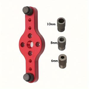 TEMU 자가 센터링 목공 다우링 지그 - 정밀 수직 구멍용 알루미늄 합금 드릴 가이드, 6/8/10mm 포켓 홀 로케이터 & 핀 펀처 도구