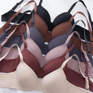 TEMU Elegant Everyday Push-Up Bras for Women - Polyamide Knit Fabric, Elastane Blend, Solid Color, Strapless Option, Non-Removable Padding, High Support with Underwire (Pack of 6)