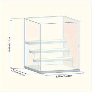 TEMU 클래식 스타일 아크릴 디스플레이 케이스 - 투명 방진 1단/2단 라이저 스탠드, 경량 <30파운드 & 높이 27인치 이하, 컴팩트한 보관 공간 <3.2입방피트, 내후성 - 피규어, 디저트, 화장품, 쥬얼리, 컵케이크, 향수, 가정 및 사무실 장식용|향수